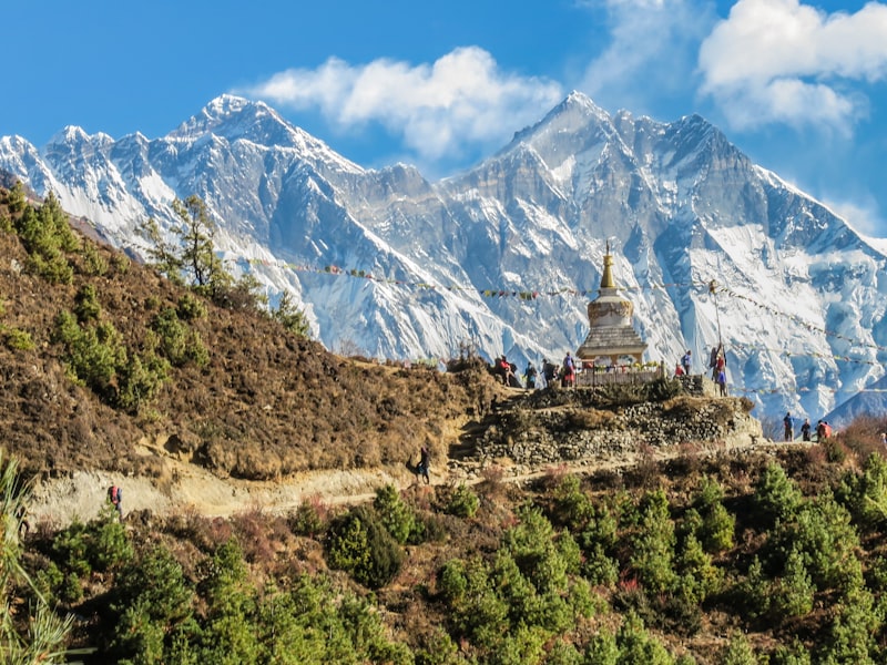 Annapurna mountain range trekking trail in Nepal